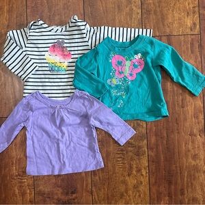 girls long sleeve tee bundle 6-9 months